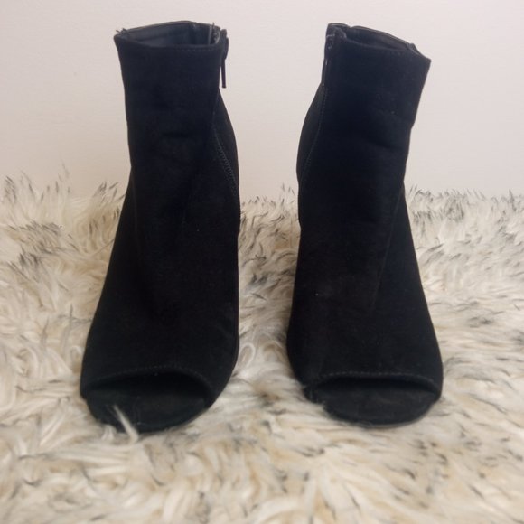 QUPID ALEXANDER WANG STYLE BLACK SUEDE ANKLE BOOTS - Picture 2 of 11